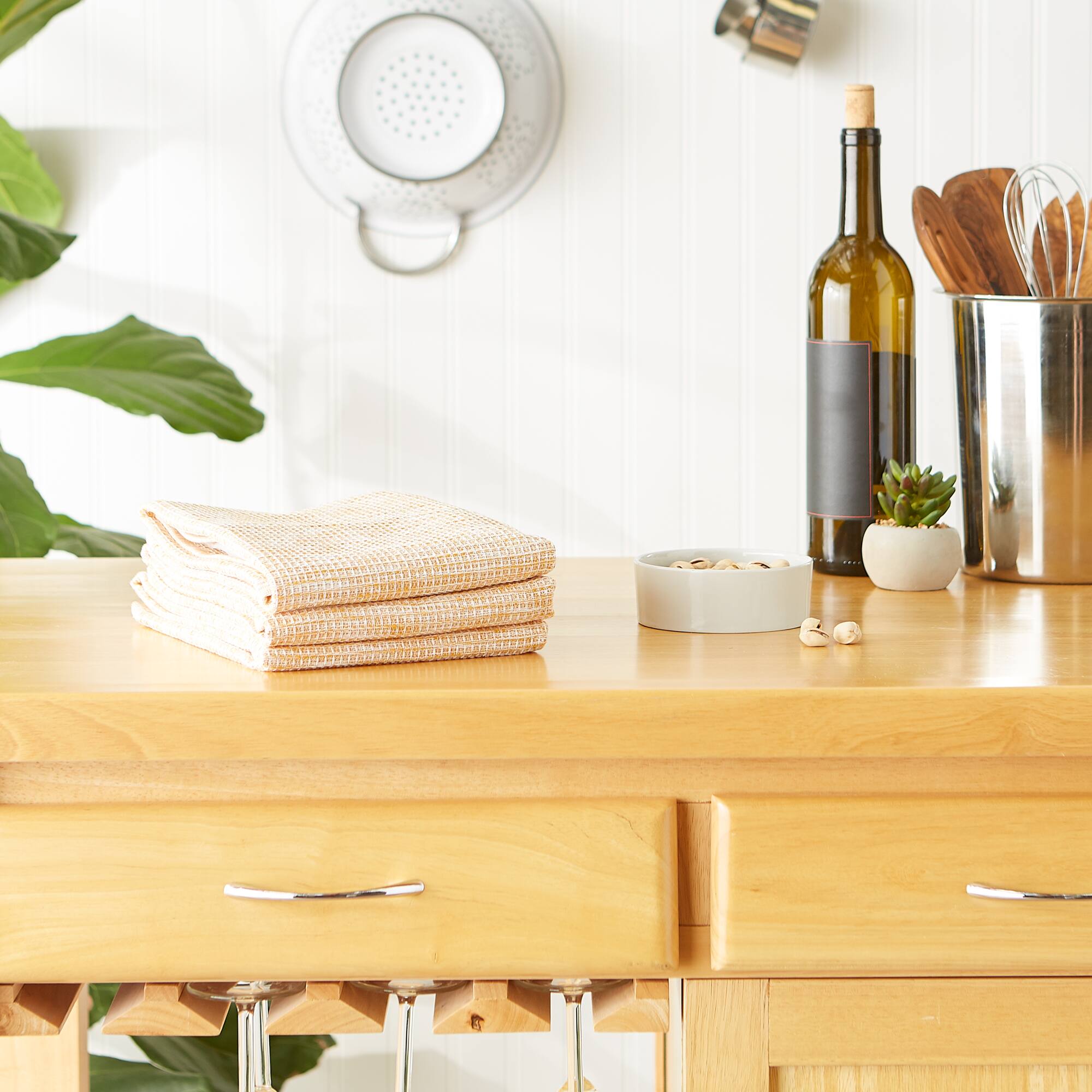 DII® Tonal Recycled Cotton Waffle Dish Towels